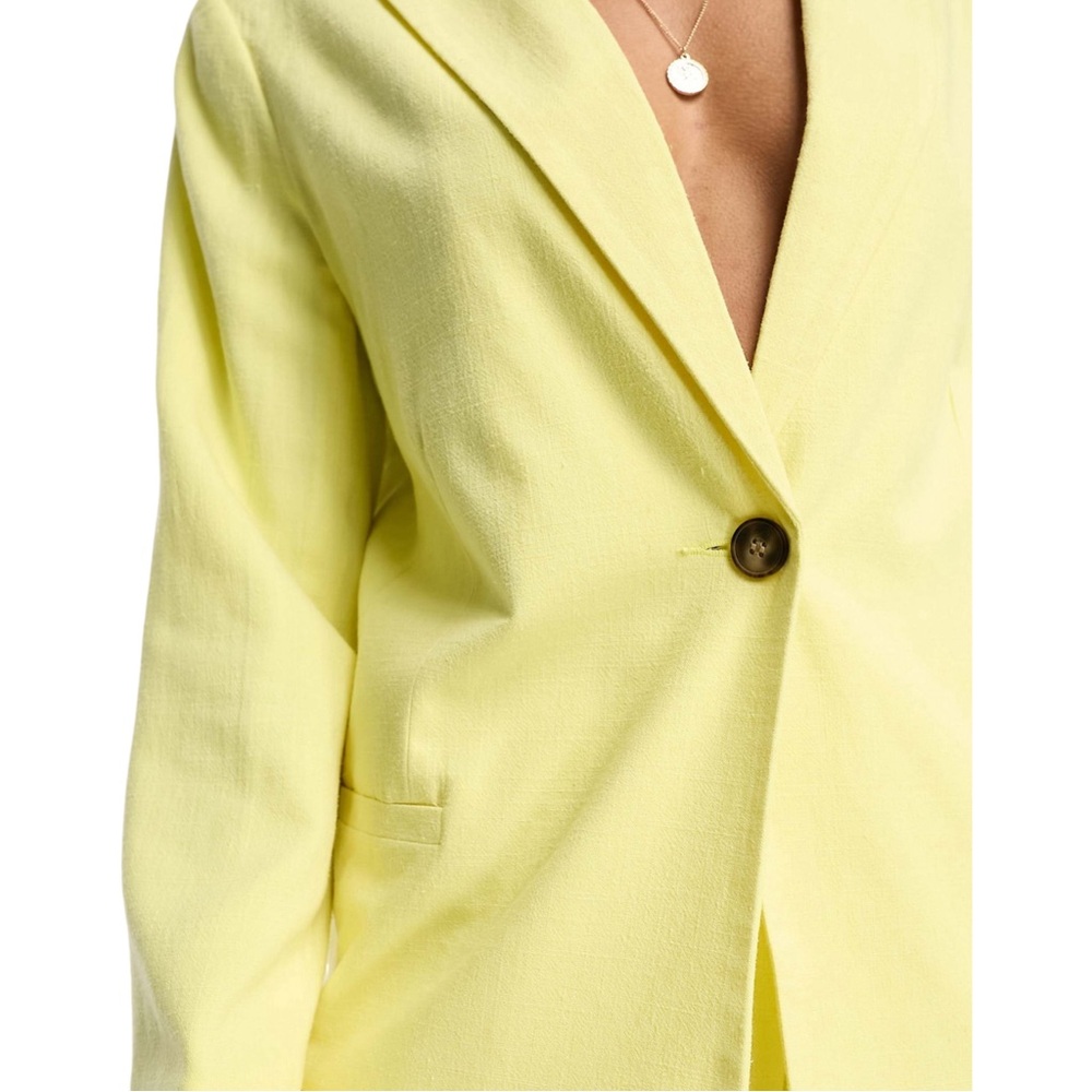 NWT ASOS Design Tall Suit Blazer with Linen in Lemon size 8T (Fits likea US 12) - Picture 4 of 10